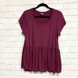 Mossimo Drop Waist Tee - Maroon - XL